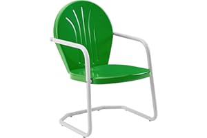 Crosley Furniture Griffith Outdoor Chair, Retro Metal Patio Chairs for Dining, Porch, Deck, Balcony, Grasshopper Green