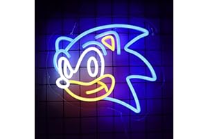 PINLANGDOU Sonic the Hedgehog Emerald Neon Sign Anime Hedgehog Neon Sign Cool Game Neon Sign Cartoon Wall Birthday Decoration for Boys and Children's Rooms