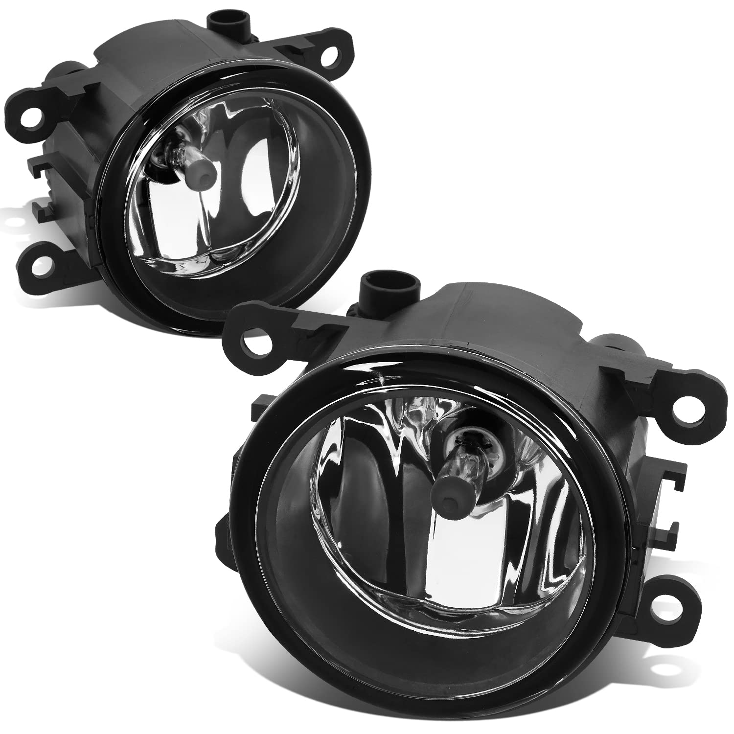 DNA MOTORING FL-ZTL-367-CH Pair of Chrome Housing Fog Lights Compatible with 11-22 Transit Connect / 06-21 Mustang / 08-14 Focus