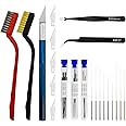 TIOPY 42Pcs 3D Printer Nozzle Cleaning Tool Kit, 0.15/0.20/0.25/0.30/0.35/0.4/0.5/0.6/0.8 mm Nozzle Cleaner Needles,3D Printer Extruder Hotend Cleaning Brush With Tool Bag, for Bambu Lab, Ender3/Kobra