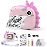 HiMont Kids Camera Instant Print, Selfie Digital Camara for Kids with Print Paper & 32G Card, 2.5K Video & Instant Print Camera with Color Pens for DIY, Fun Gift for Girls Boys 3-12 Years Old (Pink)