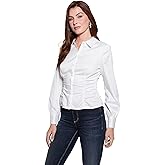 Guess Womens Long Sleeve Nicole Poplin Top