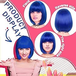 LIULIUBTY Short Bob Hair Wigs Straight with Flat
