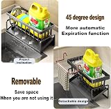 ViVaVee Sink Caddy Kitchen Storage Organiser with Sponge Holder Black view 3