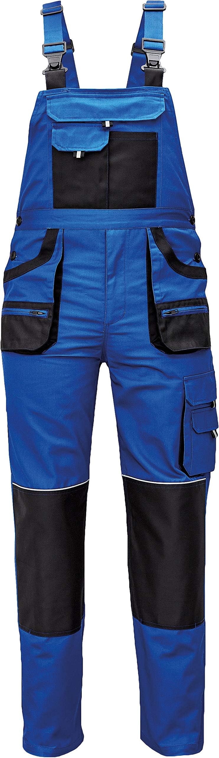 Des-Emerton - Mens Slim Fit Work Bib and Brace Dungarees Overalls - Royal blue - 48