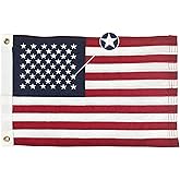 TOPFLAGS American USA Boat flag 16x24 US Flag - Heavy Duty Outdoor Unite States Flags Embroidered Stars Sewn Stripes with Brass Grommets