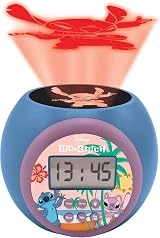 Lexibook Disney Stitch Projector Alarm Clock Night Light Blue LCD RL977D view 4