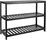 Vencier Bamboo Shoe Rack Natural 3 Tier Easy Assembly Large Capacity