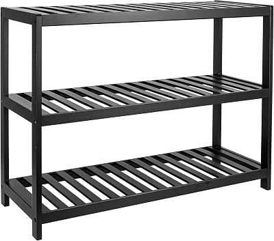 Vencier Bamboo Shoe Rack Natural 3 Tier Easy Assembly Large Capacity