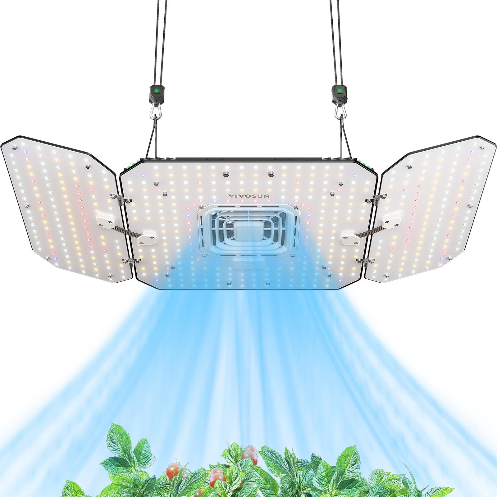 Photo 1 of VIVOSUN AeroLight Wing AW200, Tunable Spectrum, LED Grow Light 200W with Integrated Circulation Fan, Compatible with App, Used with Controller E42A/E25 to Achieve More Functions