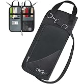 SNIGJAT Drumstick Bag with Anti-falling Pocket &amp; Metal Hooks, 8 Slots | Large Capacity Drum stick Bag with Crossbody Shoulder Strap, Gifts for Drummers, Beginners in Band, Gig