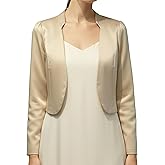 BlackButterfly Formal Satin Long Sleeve Bolero Shrug