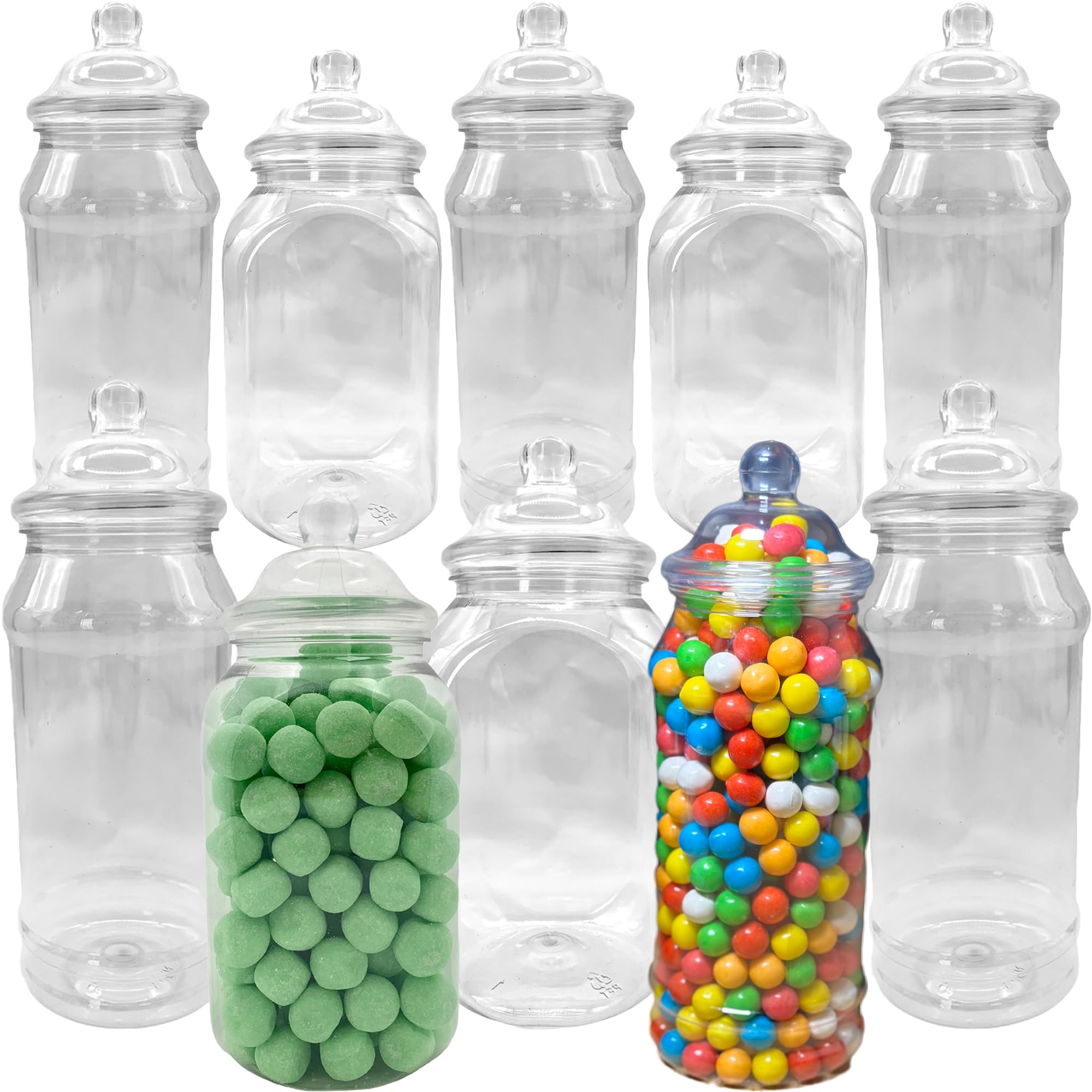 10 x Mixed EMPTY 1L Jars - Vintage Victorian Pick & Mix Sweet Shop Candy Buffet Kit Party Pack