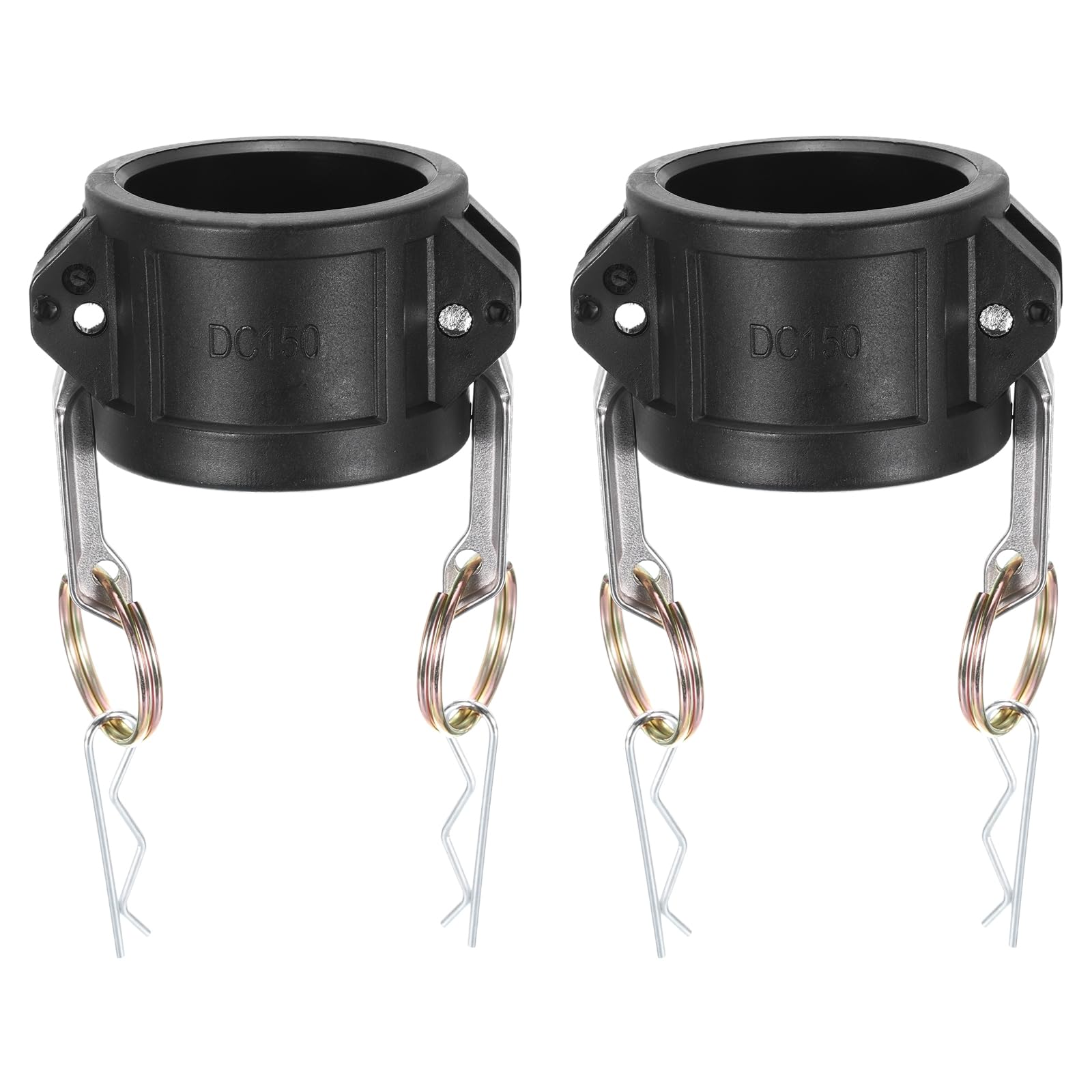 PATIKIL Poly Cam Lock Fittings, 2 Pcs 1.5" Part DC Dust Cap Cam Groove Hose Fittings Polypropylene Cam Lock Fittings, Black