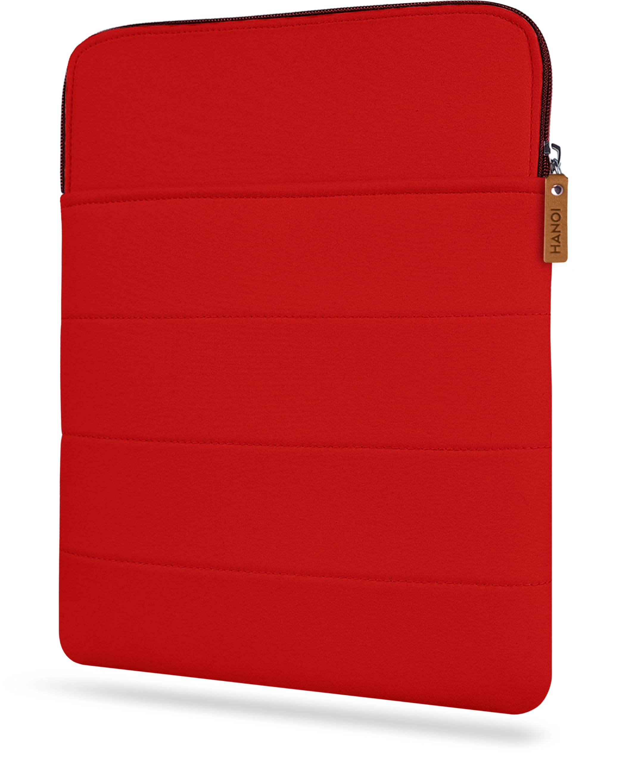HANOI Collection® Detroit™ Book Sleeve with Zipper, Book Protector, Book Pouch for paperbacks. Padded Book Cover for Hard Covers. Large Bookcase with Zipper, Hardcovers Protector (Red) — image 1
