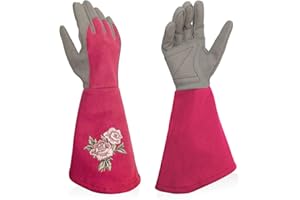 Intra-FIT Rose Pruning Gloves Thorn Resistant, Embroidery Gardening Gloves with Extra Long Forearm Protection