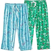 ENJOYNIGHT Women's Capri Pajama Pants Lounge Causal Bottoms Print Sleep Pants