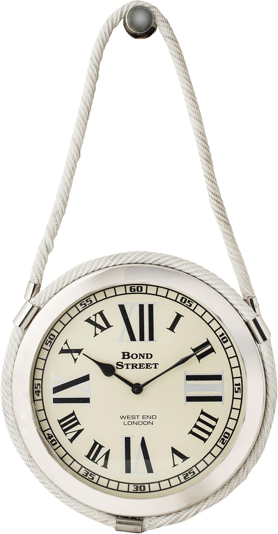 Sterling Wall Clock in Nickel and White