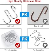 DONQL 20pcs Silver S-Shaped Hanging Hooks, 2.36in Heavy Duty Stainless Steel view 4