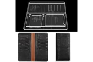 RIVEENY Card Holder Long Wallet Pattern Transparent Acrylic Stencil Leather Making Template Kit,Leather Templates for DIY Han