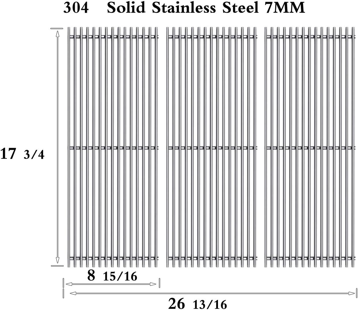 Htanch SF4103(3-Pack) Stainless Steel Cooking Grid Grates Replacement for Charmglow Gas Grill Model 810-8410-F; Charmglow 810-8410-F; Charmglow Models: 810-8410-F