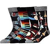 AFADER Men's Funny Cozy Dress Cotton Socks for Men Novelty Crazy Crew Socks Size 7-12