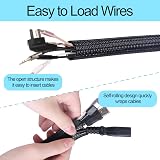 Josnown Cable Tidy Sleeve 3m Black 12-20mm Diameter Wire Management Tube for PC view 2