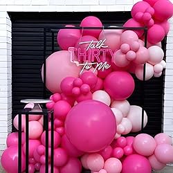 Awenztech Hot Pink Balloons 12 inch, Hot Pink Latex