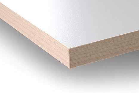 Modulor Holz Tischplatte In 2 5 X 90 X 200 Cm Mit Kern Aus Spanplatte Platte Fur Arbeitstisch Mit Buche Umleimer Und Laminatbeschichtung Weiss Geperlt Amazon De Kuche Haushalt