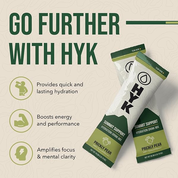 HYK ELECTROLYTE+ DRINK MIX – FORMULATED FOR ENDURANCE – SCIENCE-BACKED FUEL FOR RUNNERS, ULTRA & TRAIL ATHLETES – ENERGY, FOCUS, HYDRATION, RECOVERY ALL IN ONE – PRICKLY PEAR FLAVOR, 30 STICKS
