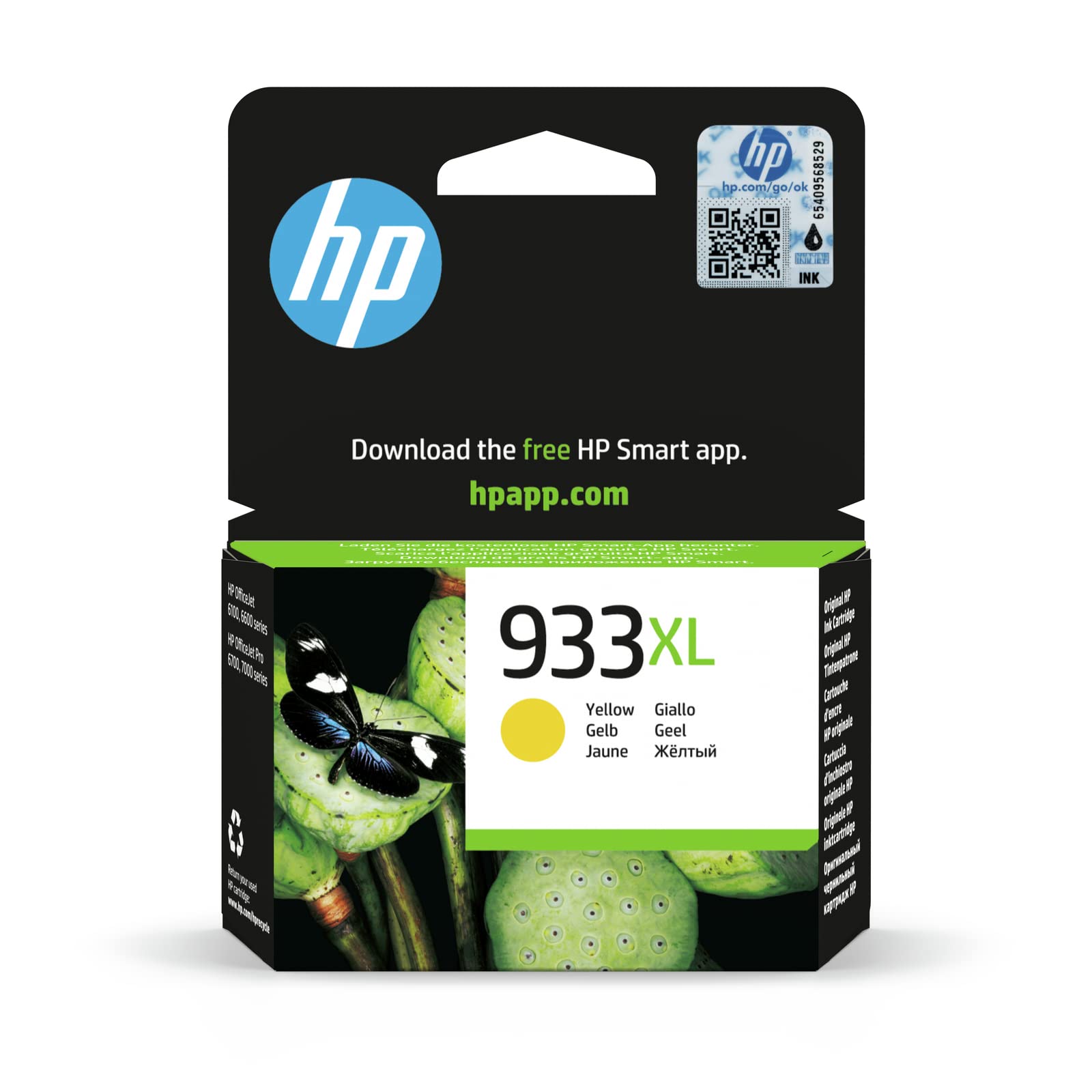 HP CN056AE 933XL High Yield Original Ink Cartridge, Yellow, Single Pack