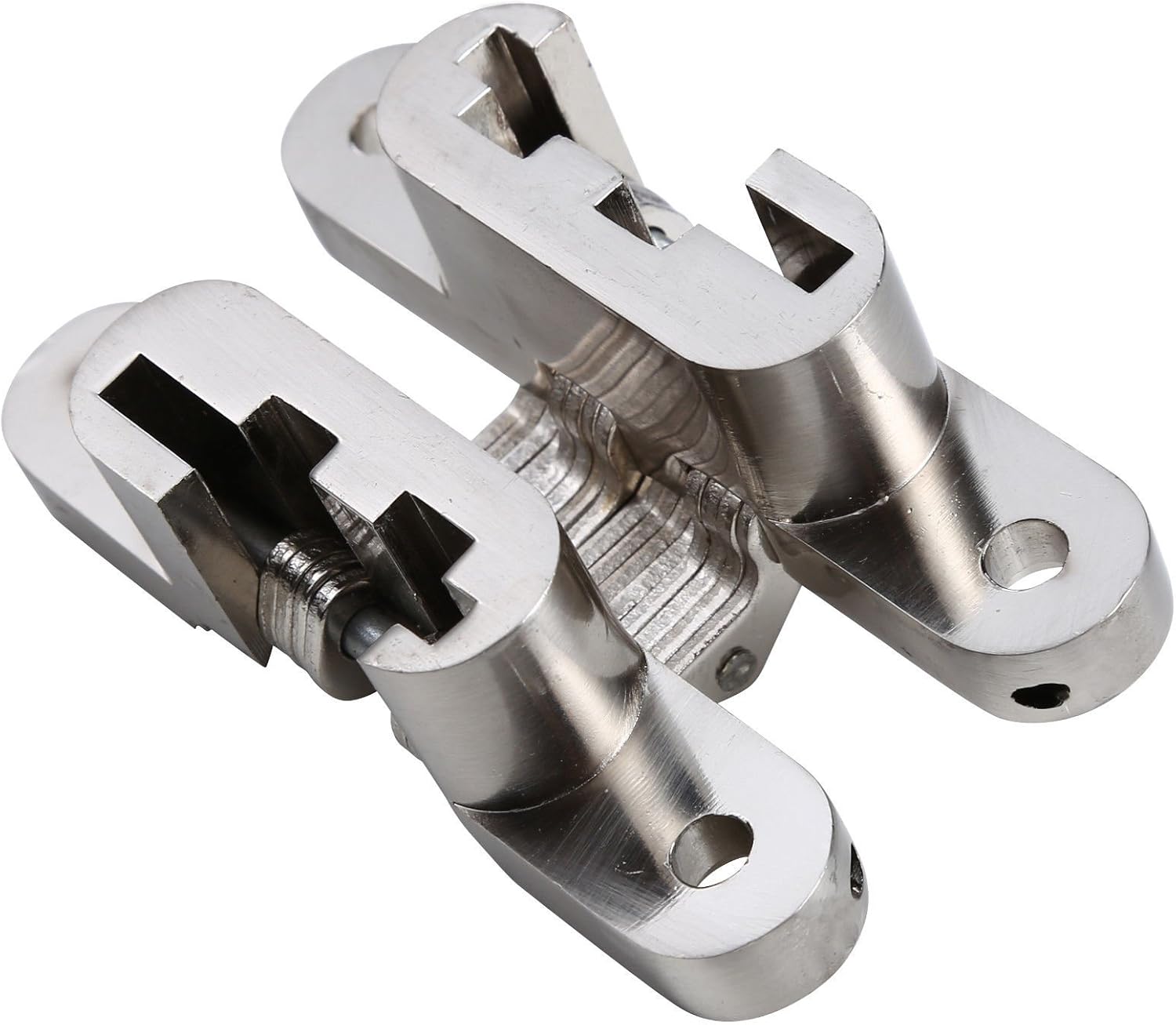 UHPPOTE Polished Invisible Hidden Conceal Mounted Door Blind Cross Hinge 180 Degree (Pack of 1 Pair), 96 - Image 5