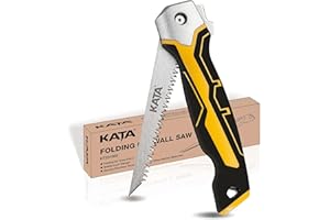KATA Folding Drywall Jab Saw, Drywall knife with Soft Grip Handle, Keyhole Handsaw, Jab Saw with 7TPI Triple Teeth 65Mn Steel Sharp Blade for Wallboard, Plywood Sheetrock and PVC Cutting