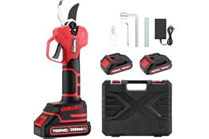TEENO Electric Pruning Shears Cordless with Brushless Motor, 1.4'' Cutting Diameter for Thick Branches 2 Rechargeable Batteries & Long Runtime Professional Gardening & Tree Trimming Tools
