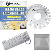 ZeeDix Wire Gauge Measuring Tool (2 Pcs) | Round Dual Sided Metal Sheet Gage &amp; Metal Sheet Thickness Gauge, Stainless Sheet Wire Size Chart &amp; Welding Measurement Tool