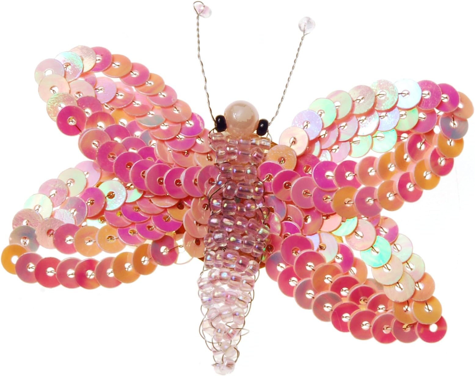 Peach Sequin Butterfly Hairclip & Brooch