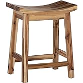 Powell Furniture Dale Saddle Bar Stool Natural Wood