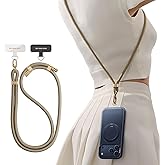 TORRAS Phone Lanyard Crossbody with 2 Phone Tabs, Adjustable Anti Theft Phone Strap for iPhone 17 Pro Max, Premium Metal Buckles, Universal Cell Phone Neck lanyard for Women and Men, Khaki