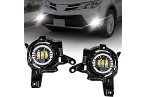 OKSIWA LED Fog Lights with DRL For 2013 2014 2015 Toyota RAV4, Amber Turn Signal,White Daytime Running Light, Front Bumper Fog Lamps Replacement with Wiring Harness,Easy to Install