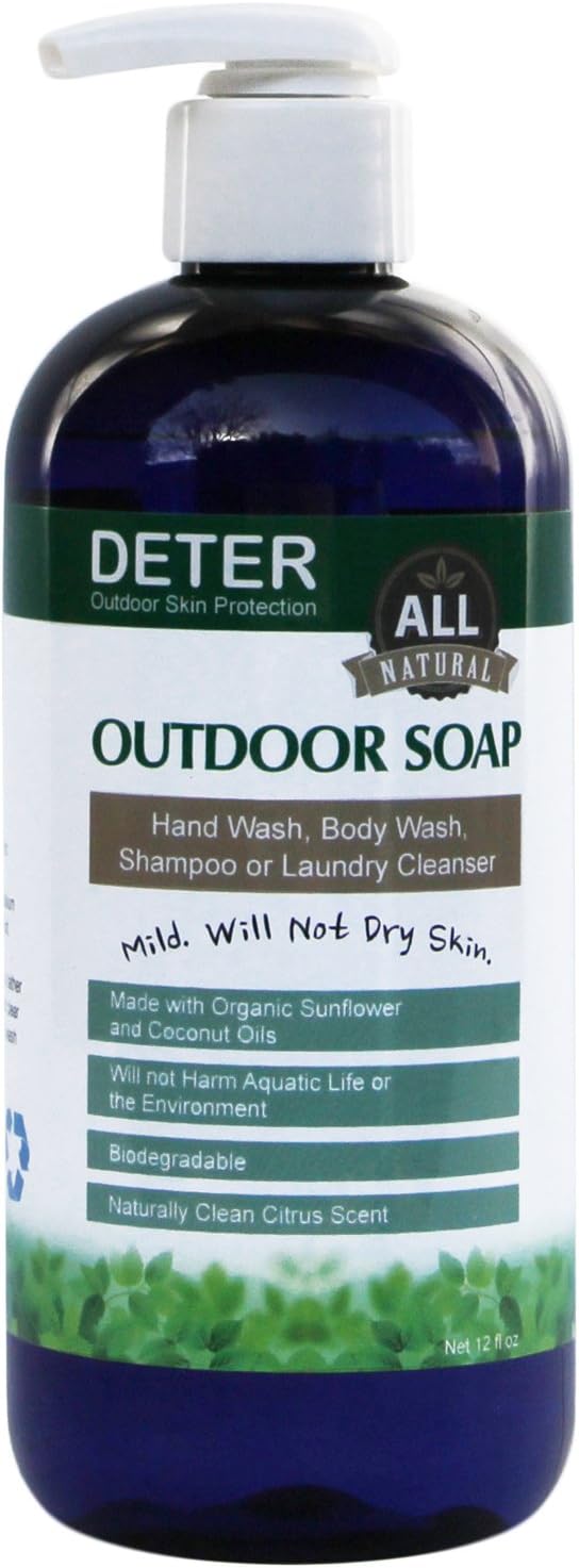 Deter Natural Outdoor Soap 12OZ Family Size Pump Bottle : Sports & Outdoors