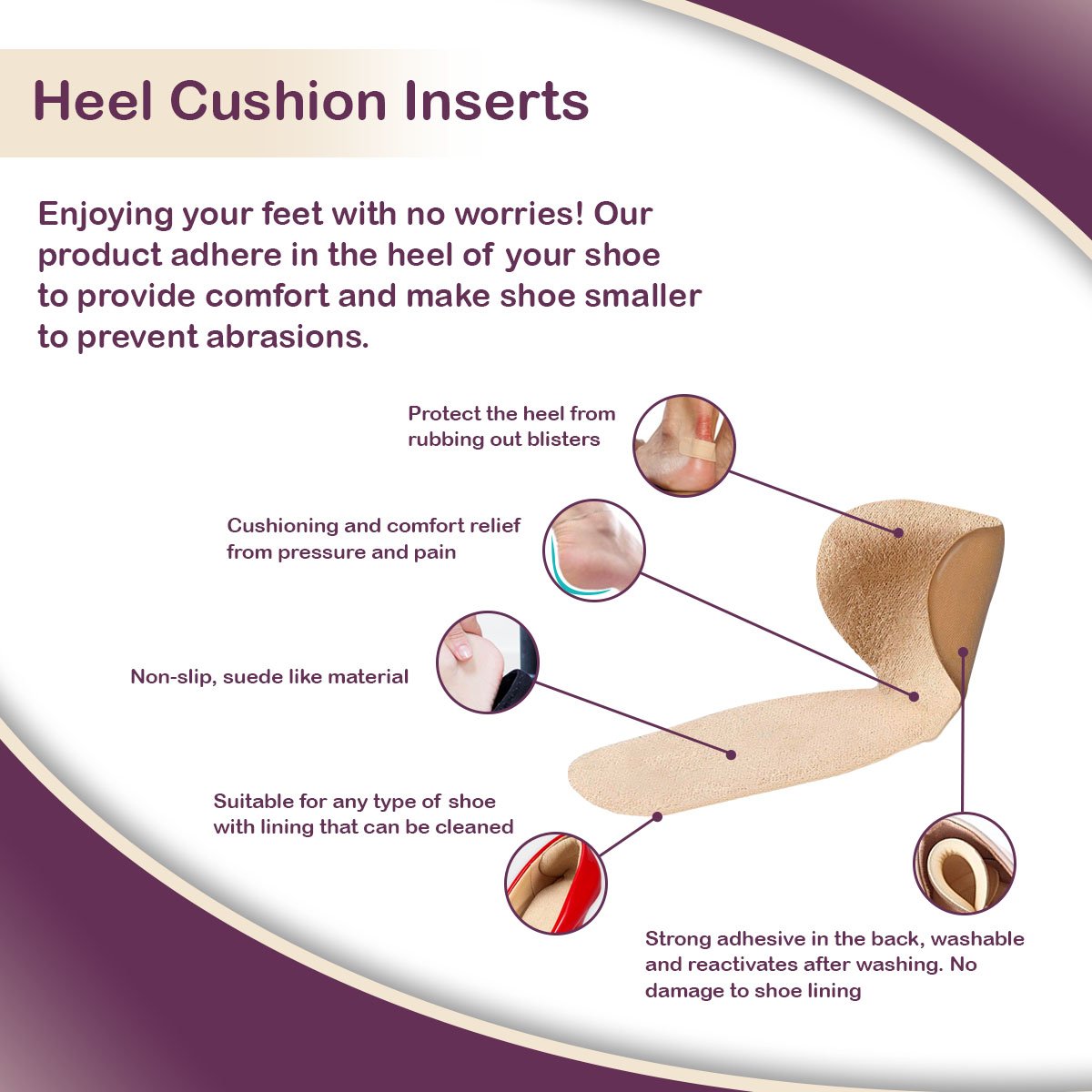 Shoes Too Big Inserts Heel Cushion Pads Grips for Blister