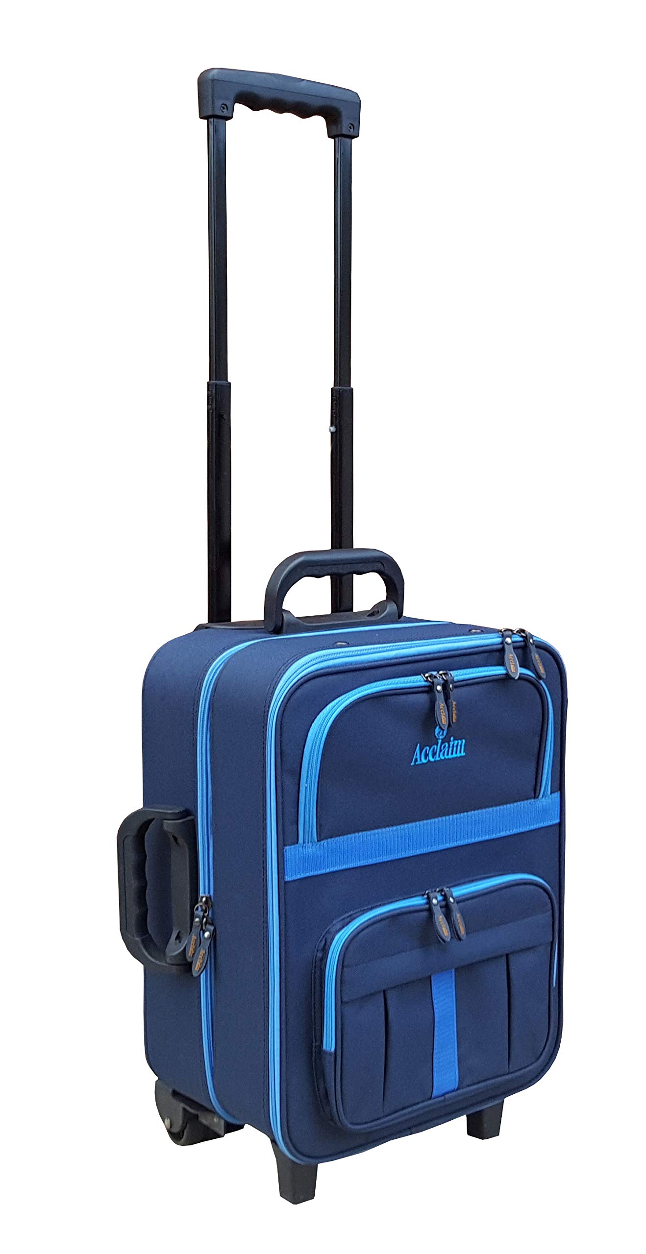 Acclaim Redcar Professional Bowlers Bowls Level Green Lawn Flat Short Mat Indoor & Outdoor Trolley Bowling Bag (Navy/Sky Blue Trim)