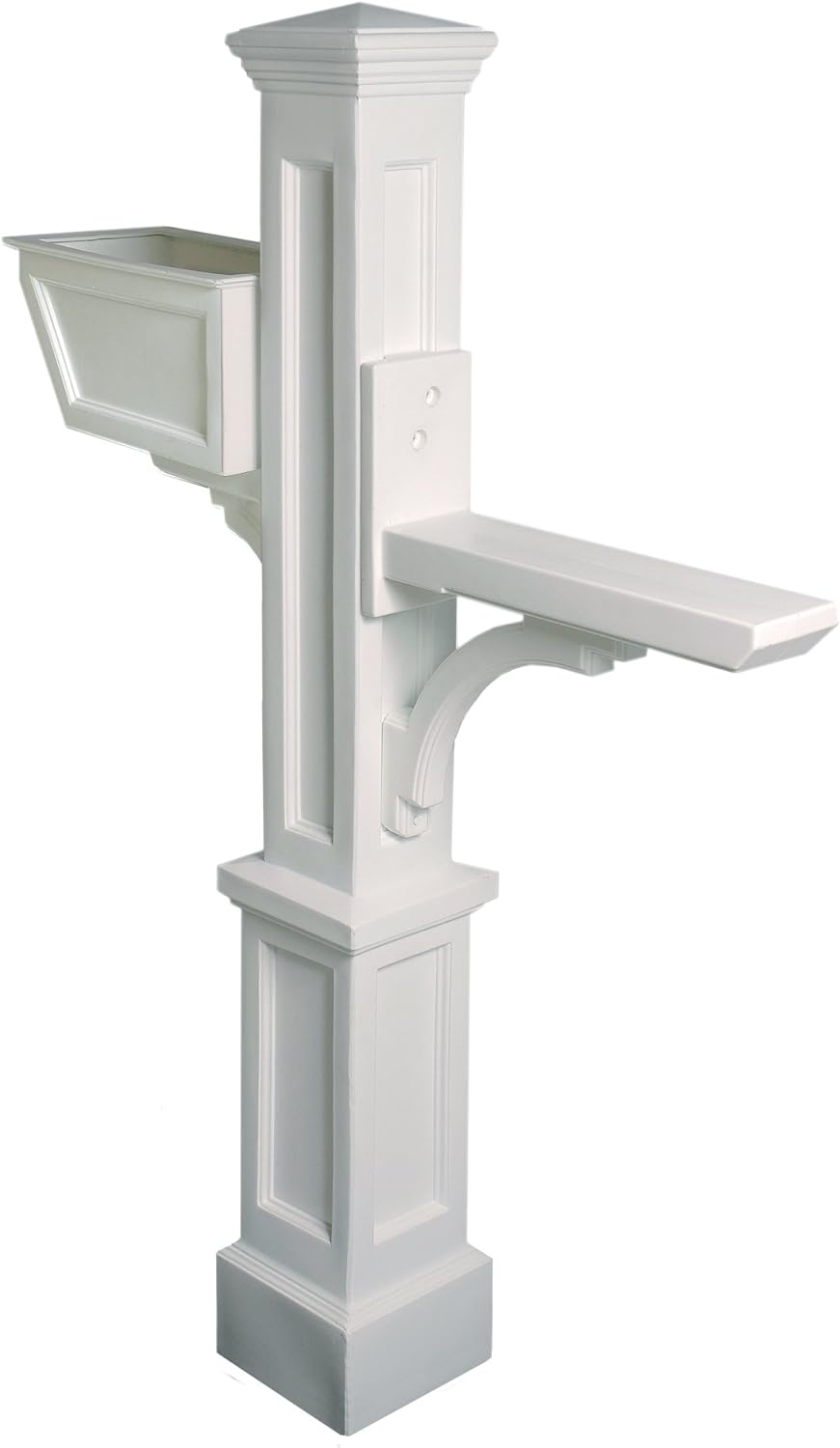 Amazon Com Mayne 5830 Cl Westbrook Plus Mailbox Post White Home Improvement