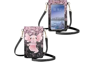 WELLFLYHOM Mini Touchscreen Crossbody Phone Bags for Women with Card Slots Shoulder Bag Purse Leather