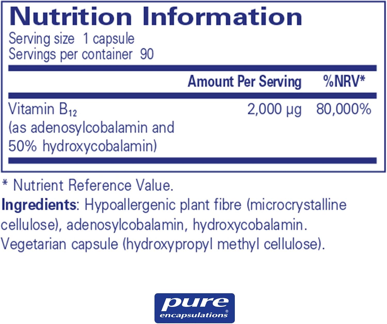 Pure Encapsulations B12 (Adenosyl/Hydroxy) - Hypoallergenic Blend with Vitamin B12-90 Capsules, 90 count (Pack of 1) - Image 3