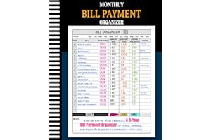 Bill Organizer: bill payment organizer. expense tracker . bill payment tracker. Monthly Organizer for 9 Years