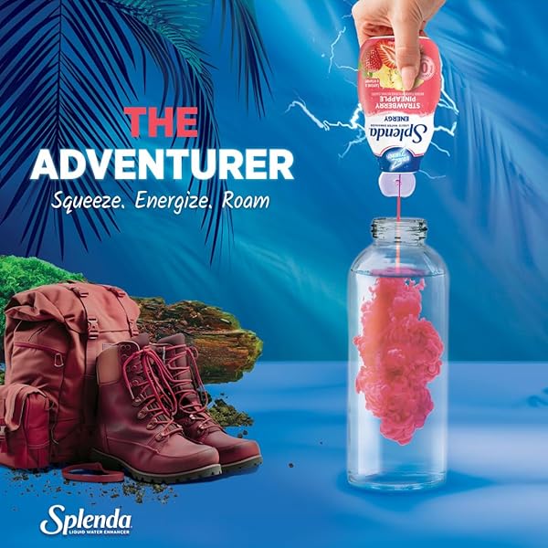 SPLENDA ENERGY LIQUID WATER ENHANCER DROPS, SUGAR FREE, ZERO CALORIE, NATURAL FLAVOR, CONCENTRATED DRINK MIX, 3.11 FL OZ EACH BOTTLE (STRAWBERRY PINEAPPLE, 1 PACK)