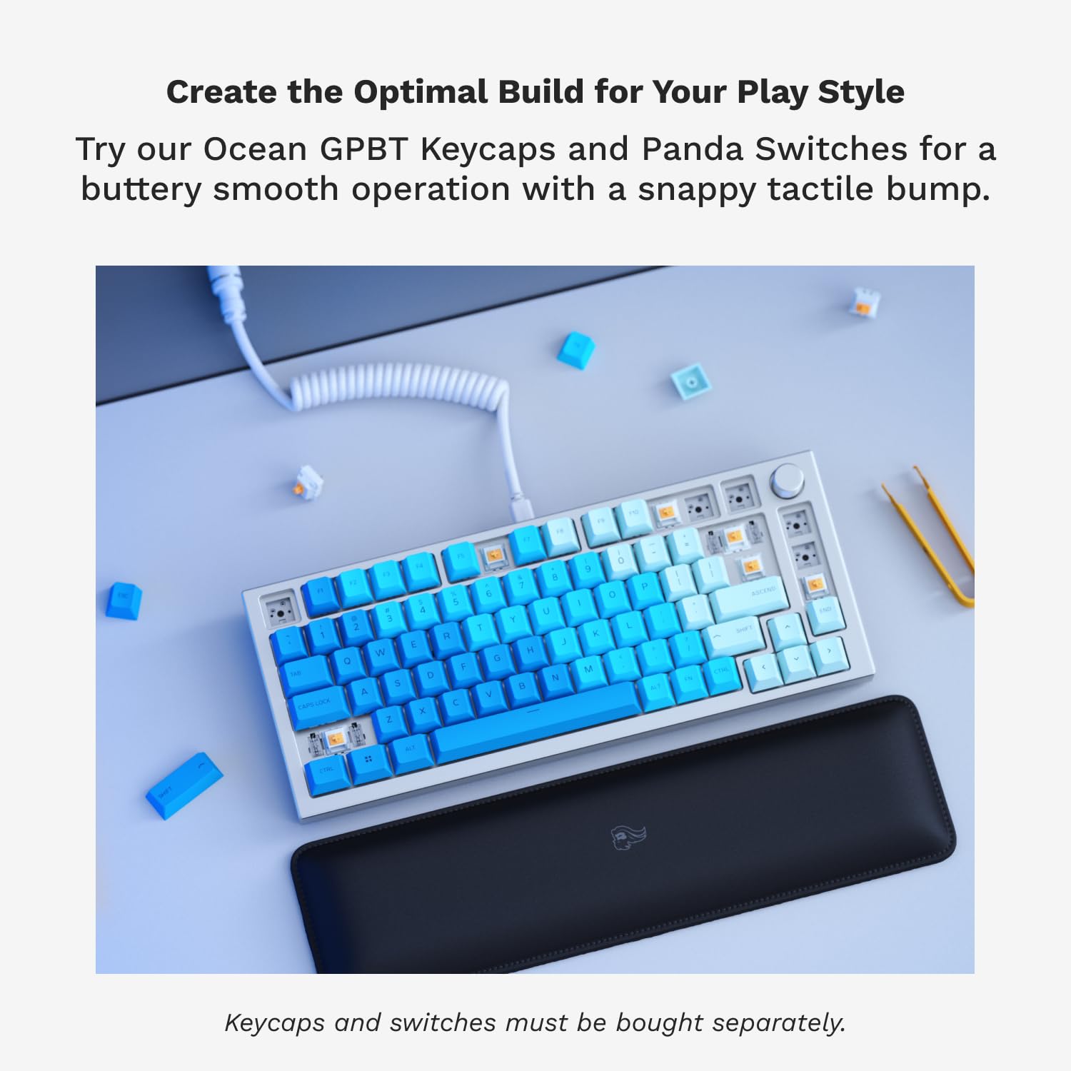 Glorious Gaming GMMK PRO 75% Barebones White (Frame Only) - Modular Mechanical Gaming Keyboard, TKL Size (75%), 3.3lb Frame, RGB, Fully Customisable, 5-Pin Switch Support