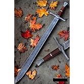 Custom Damascus Steel Sword - 37" Dagger/Legendary Machete Hunting Sword