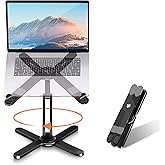 Moallia Laptop Stand with 360 Rotating Base, Computer Notebook Laptop Riser Metal Holder for Desk Collaborative Work, Fully F